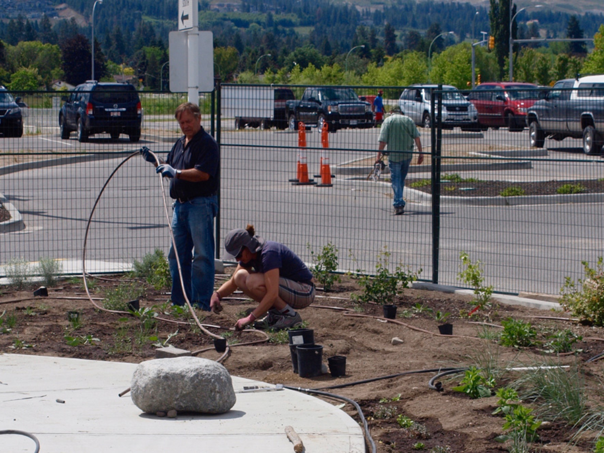 Planting OXA's public xeriscape demonstration garden